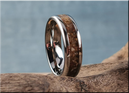 Titanium Channel Ring w/Diamond Hill Mine stone matrix inlay