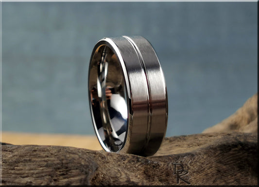 Premium Satin Brushed 8mm Cobalt Chrome ring - men's ring