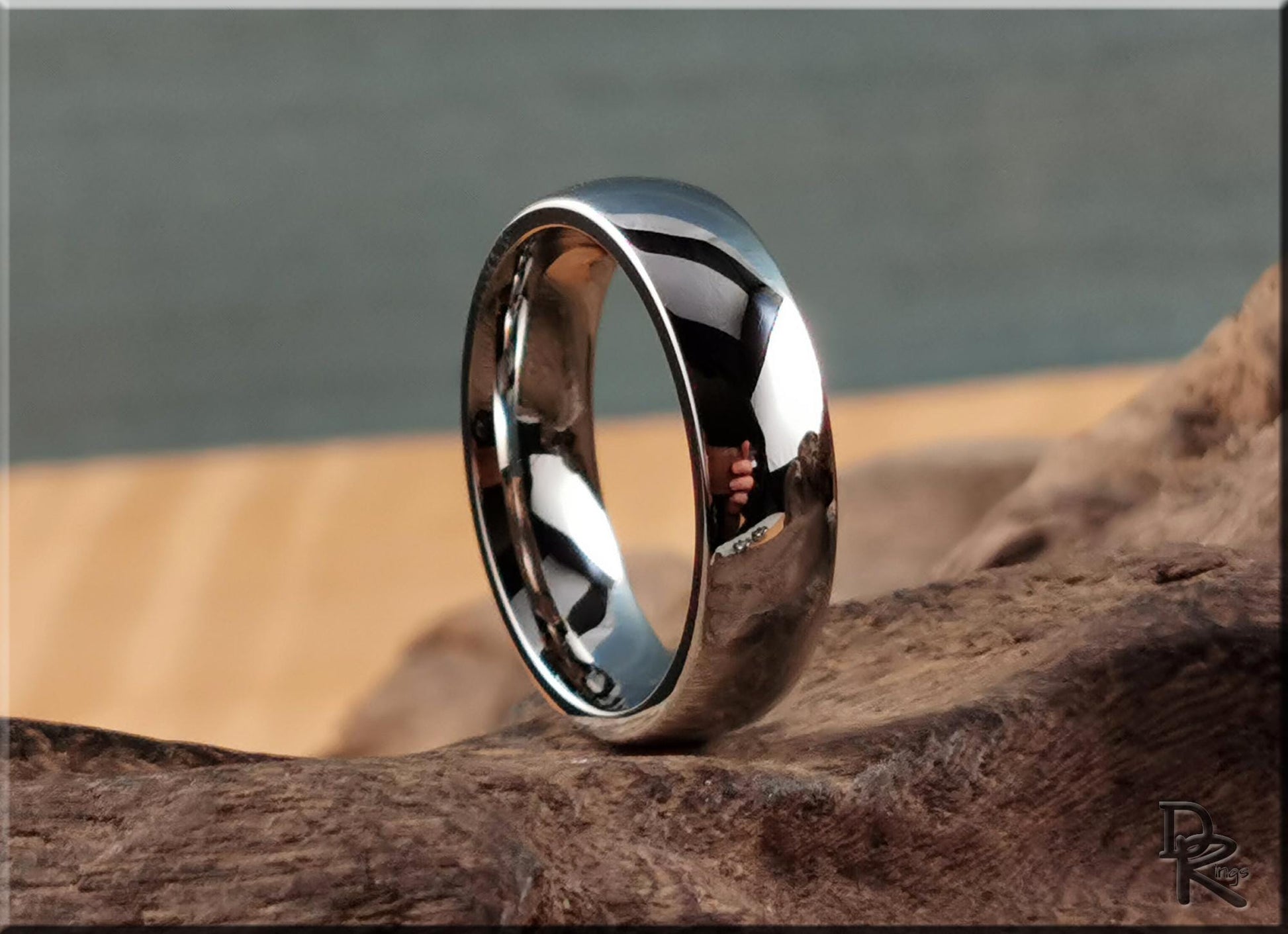 Premium Polished Cobalt Chrome domed ring - men's ring