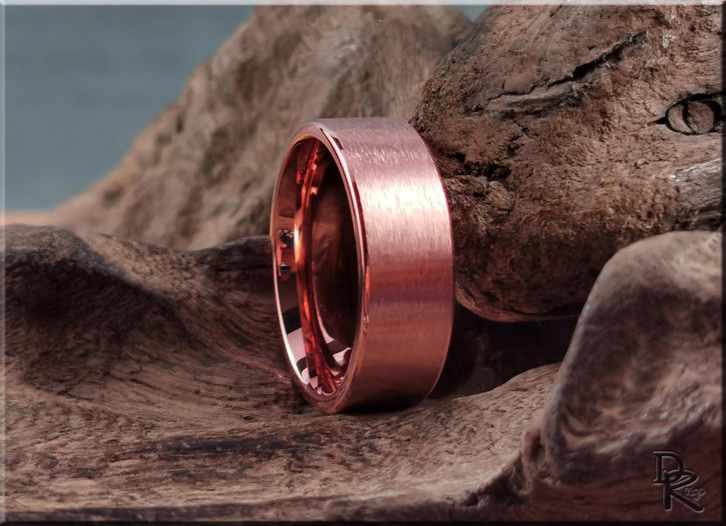 Brushed Tellurium Copper ring - metal ring