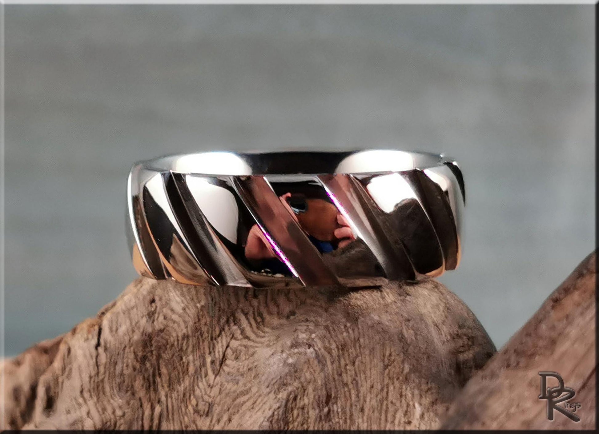Titanium Vortex 8mm Ring - metal ring