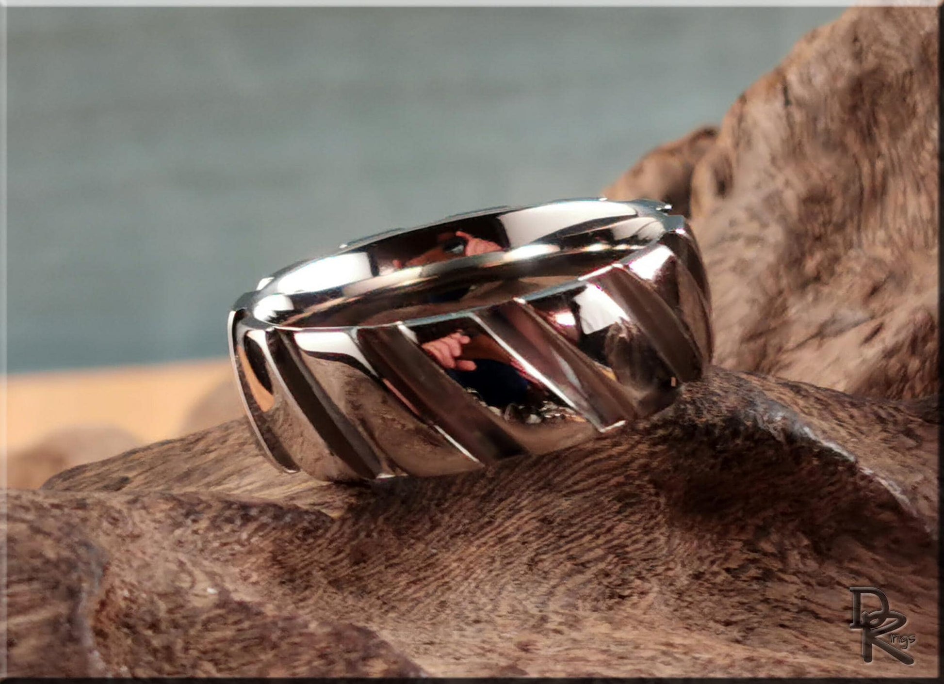 Titanium Vortex 8mm Ring - metal ring