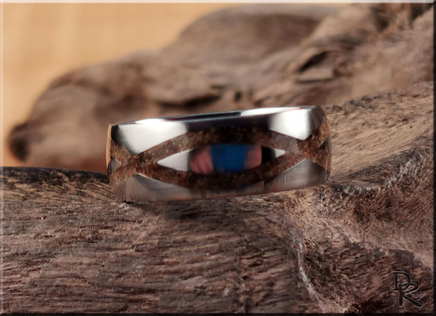 The 'Sands of Time' Titanium Ring w/Exotic Sand inlay - metal ring