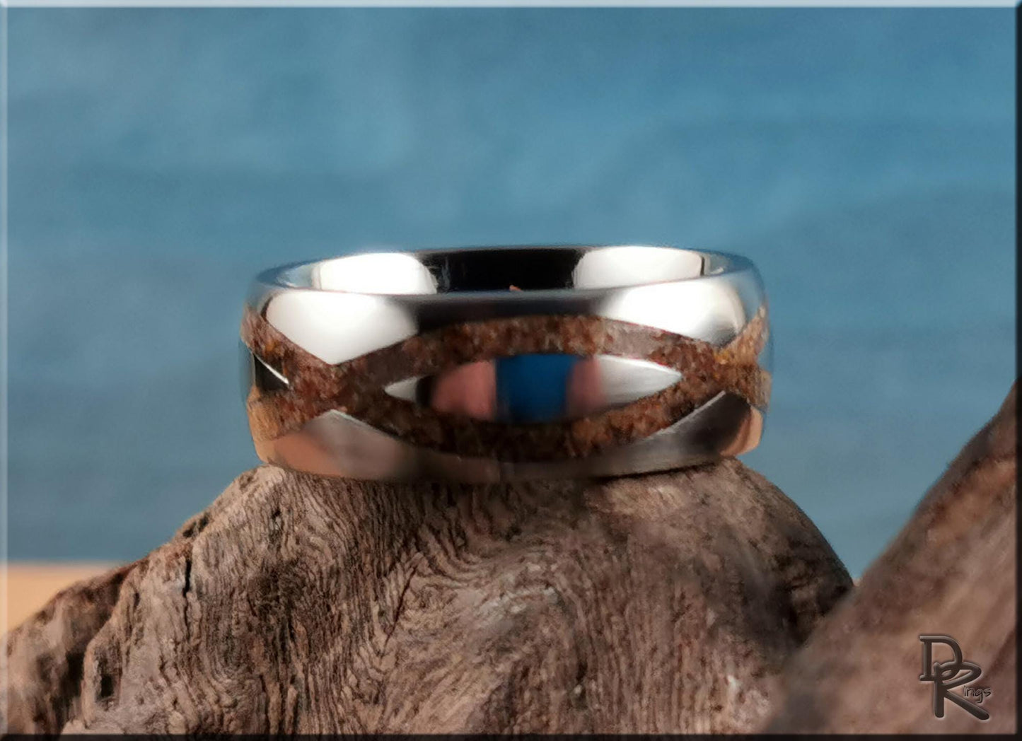 The 'Sands of Time' Titanium Ring w/Exotic Sand inlay - metal ring