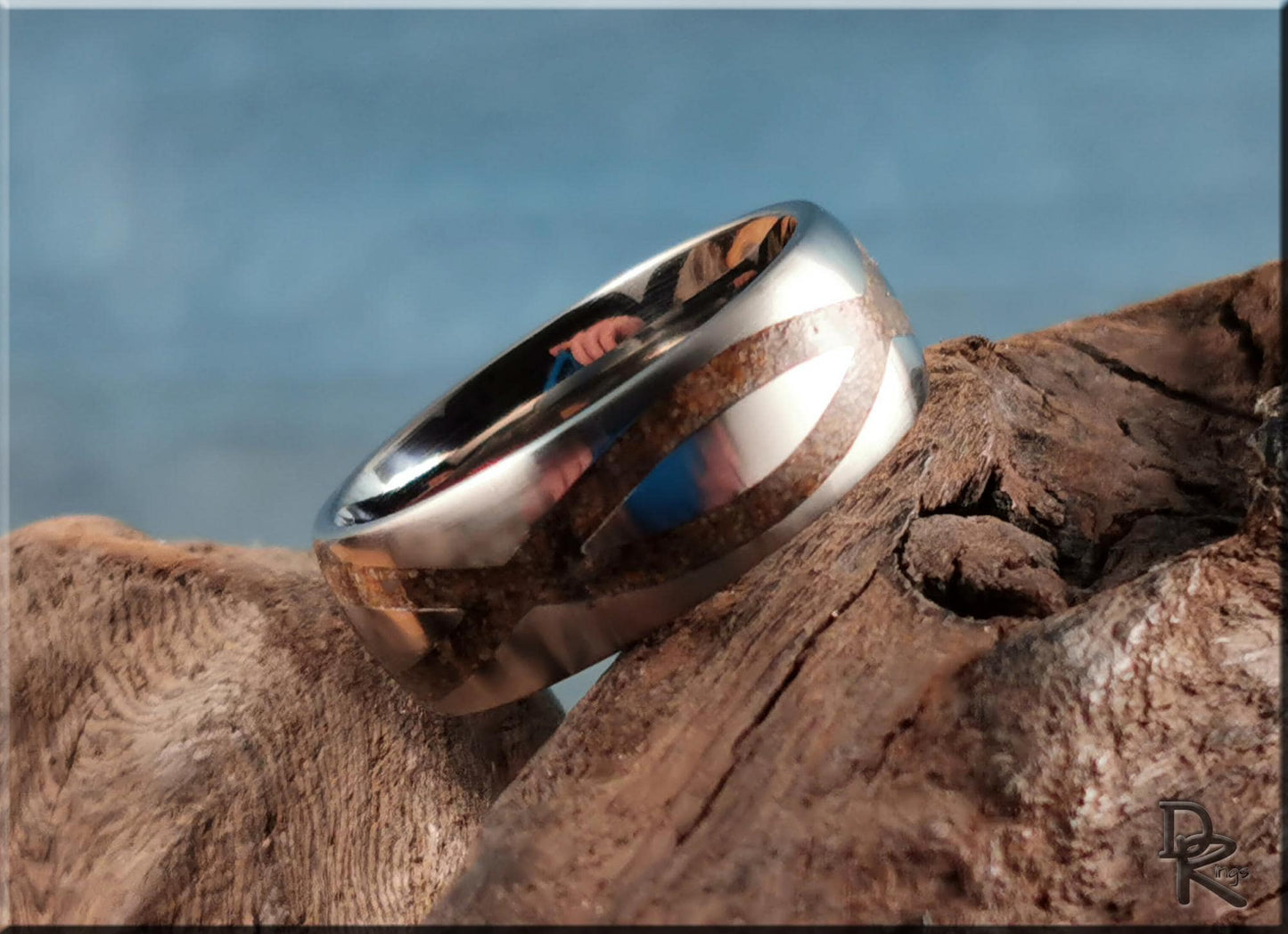 The 'Sands of Time' Titanium Ring w/Exotic Sand inlay - metal ring