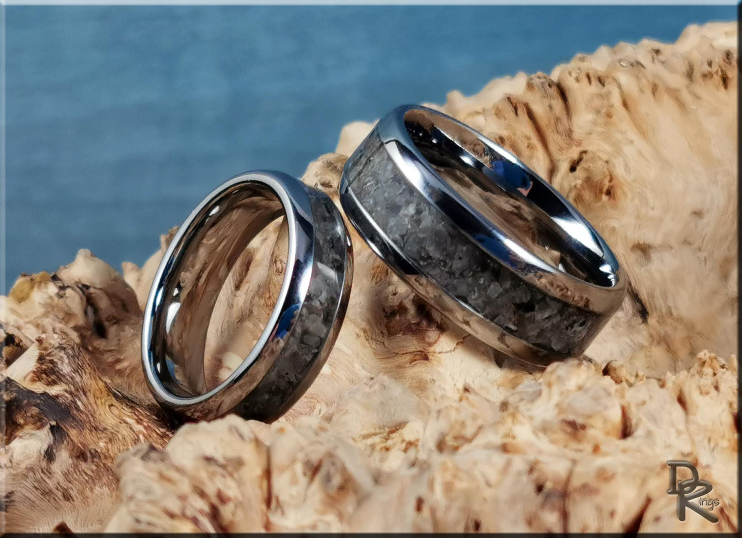 Tungsten Carbide Ring Set w/Yooperlite inlays - tungsten ring set