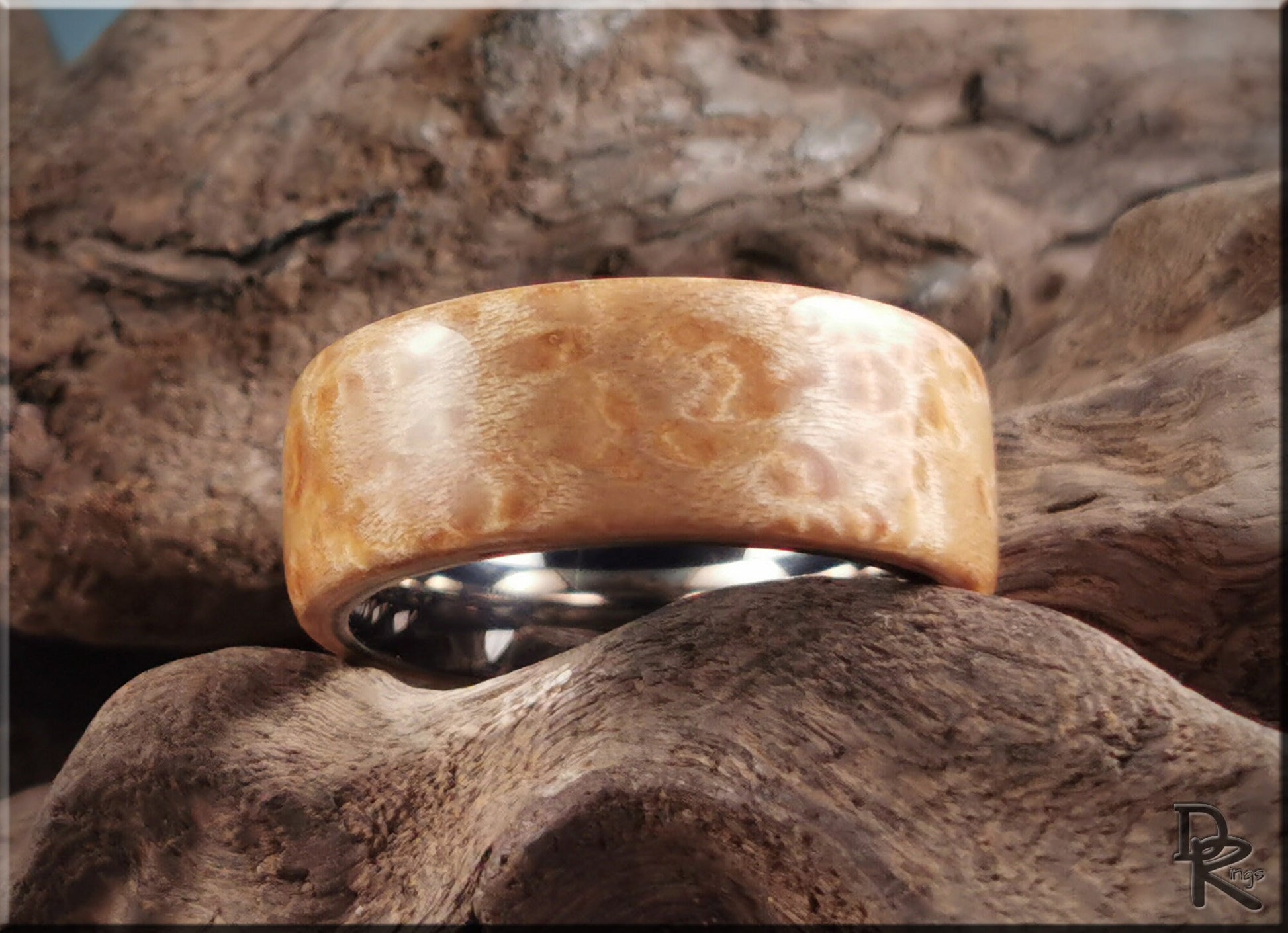 Bentwood Ring - Birdseye Maple on titanium ring core - wood ring