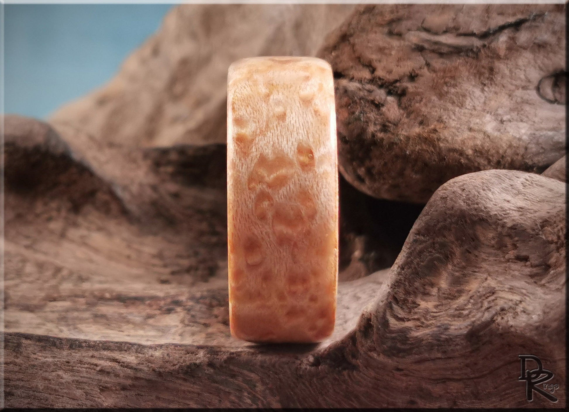 Bentwood Ring - Birdseye Maple on titanium ring core - wood ring