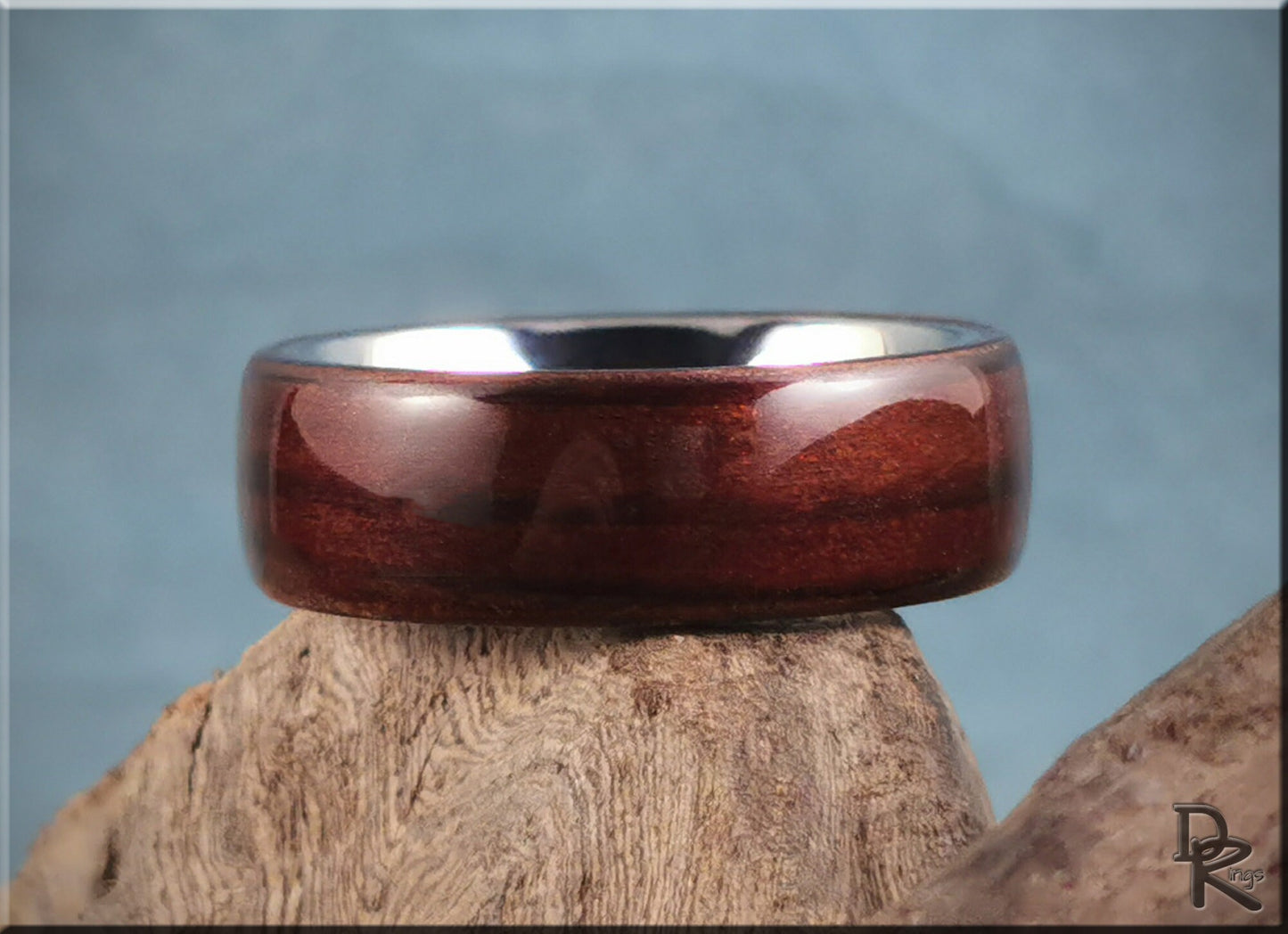 Bentwood Ring - Fumed Larch on titanium ring core - wood ring