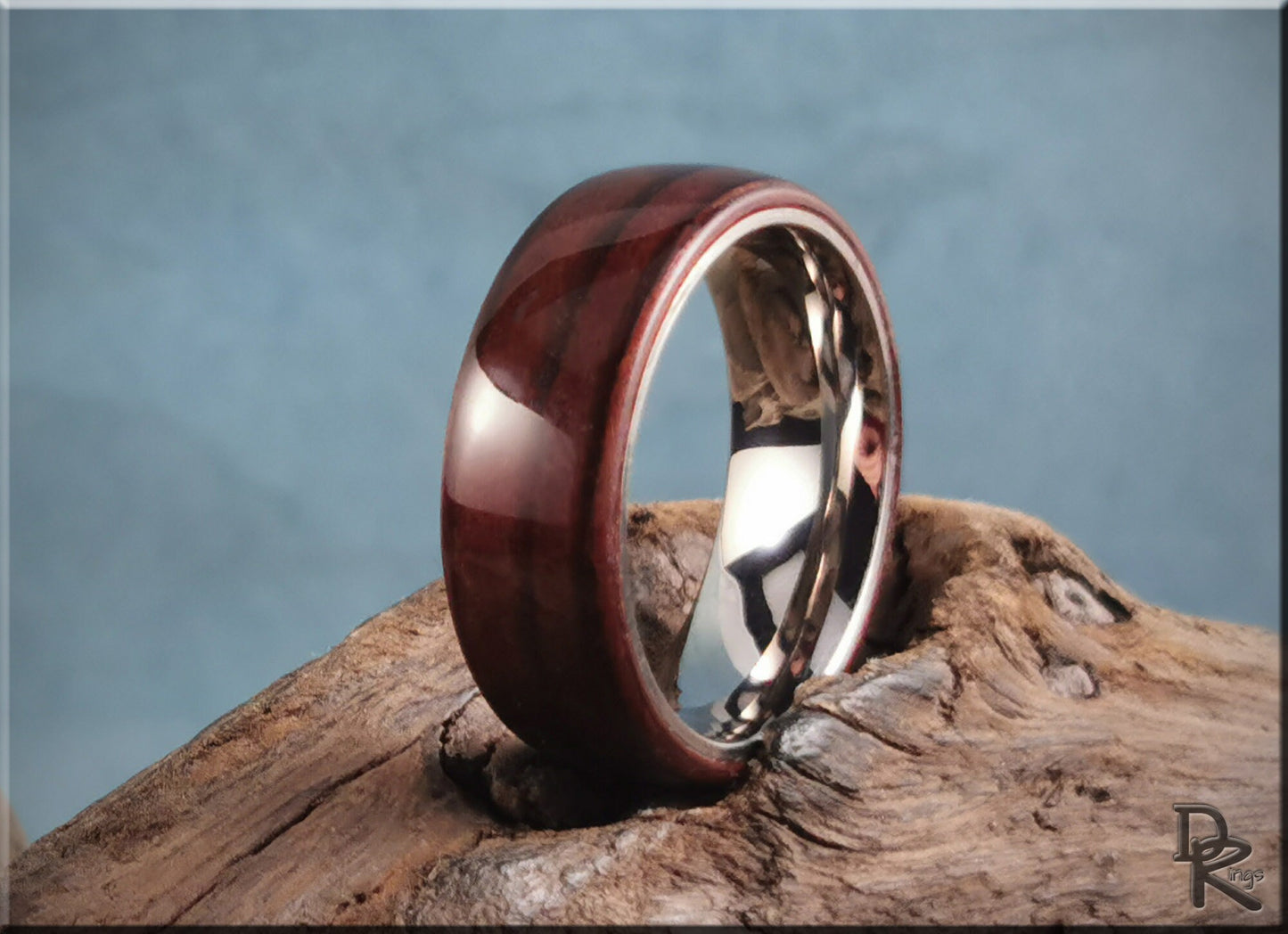 Bentwood Ring - Fumed Larch on titanium ring core - wood ring