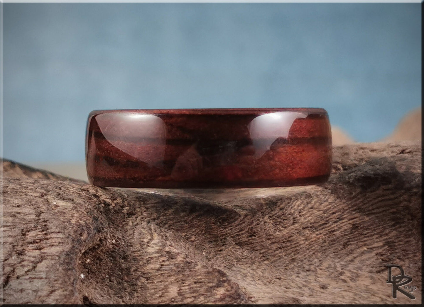 Bentwood Ring - Fumed Larch on titanium ring core - wood ring