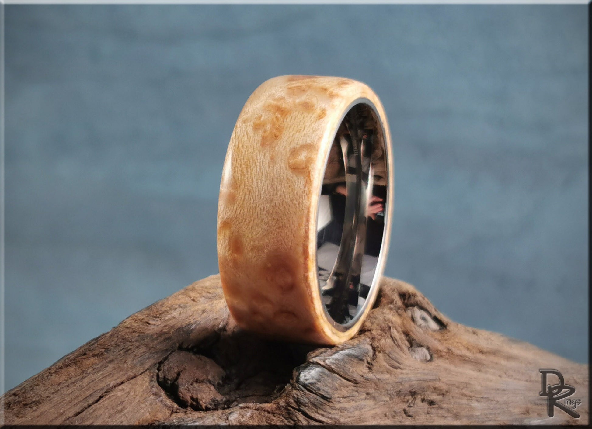 Bentwood Ring - Birdseye Maple on titanium ring core - wood ring