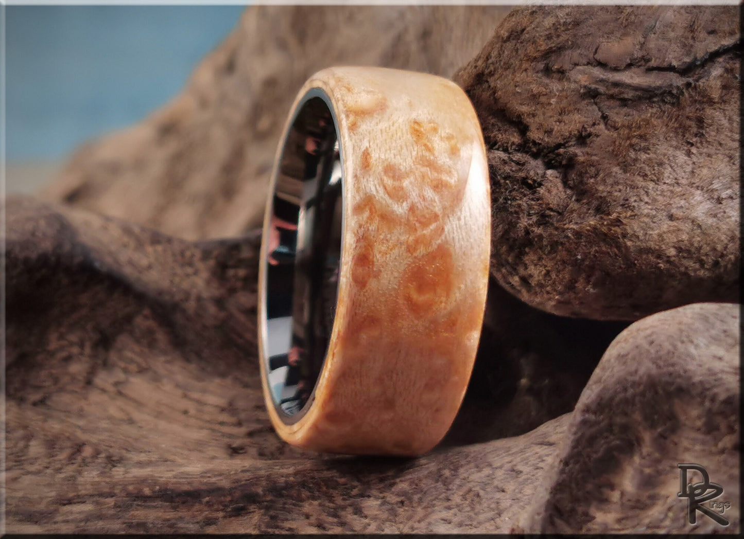 Bentwood Ring - Birdseye Maple on titanium ring core - wood ring