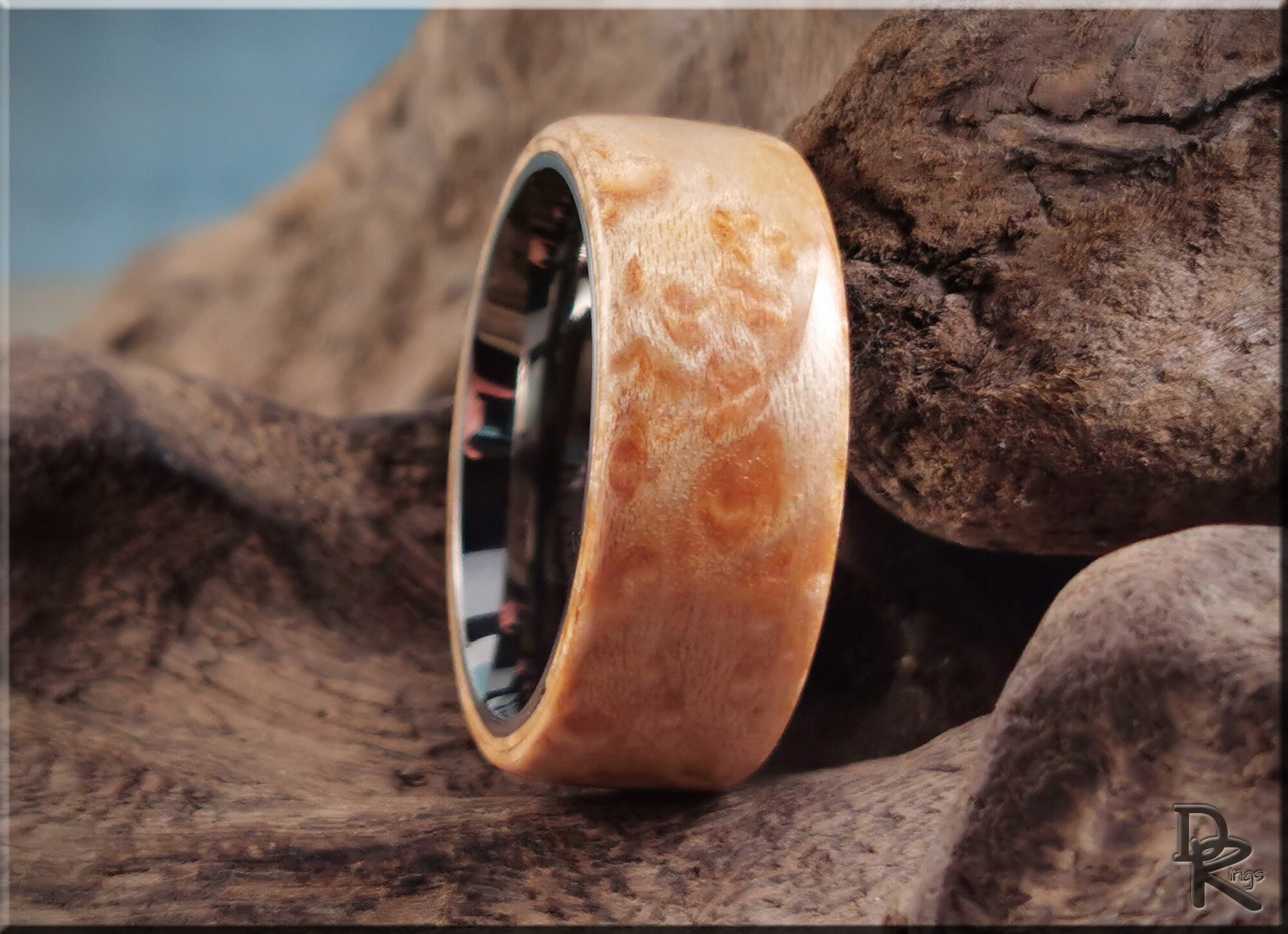 Bentwood Ring - Birdseye Maple on titanium ring core - wood ring