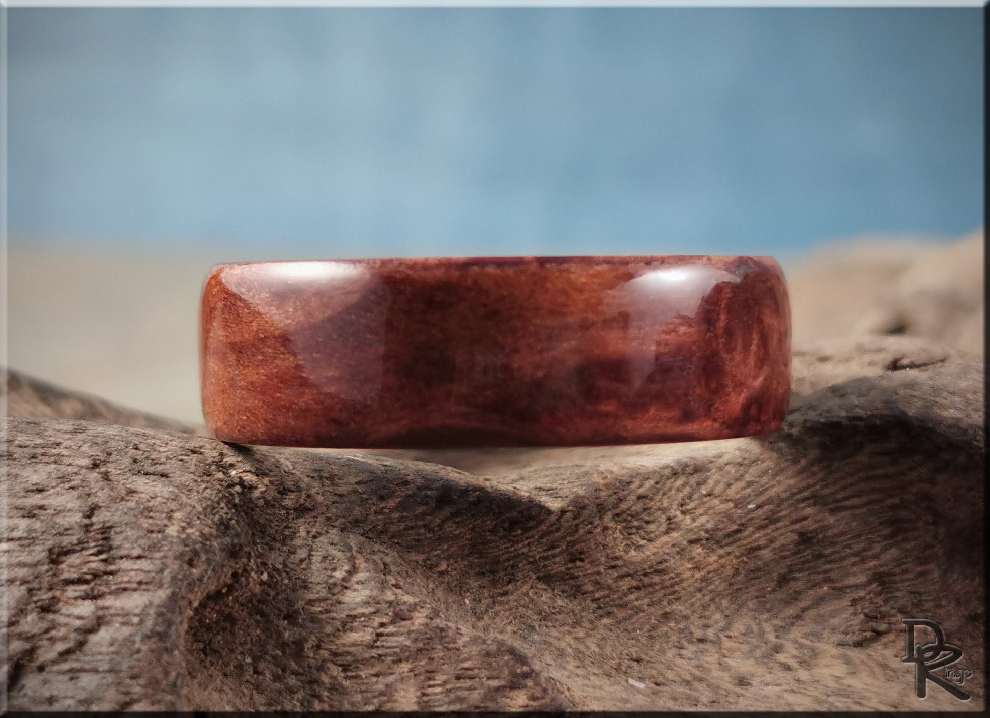 Bentwood Ring - Redwood Burl on titanium ring core - wood ring