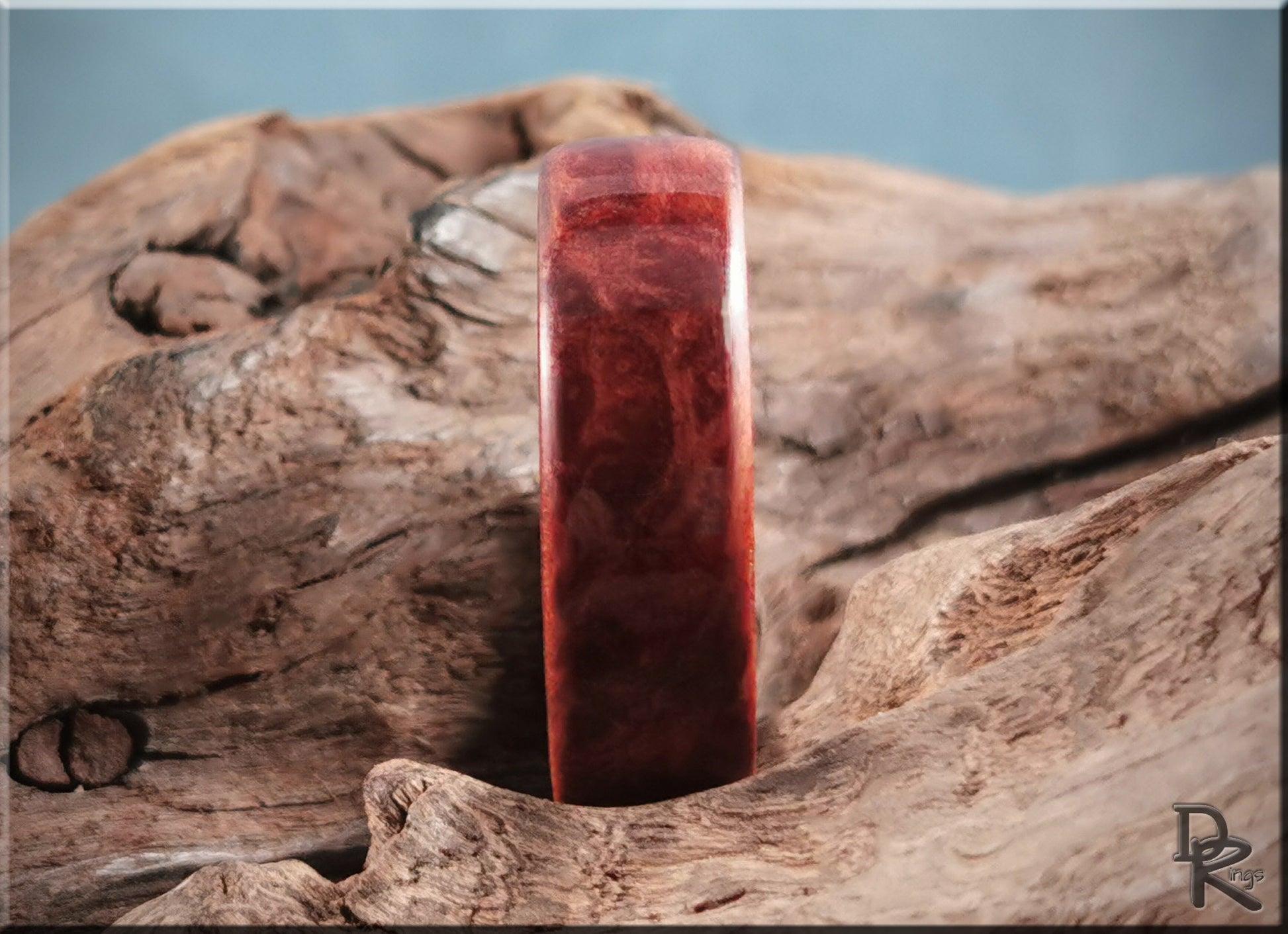 Bentwood Ring - Redwood Burl on titanium ring core - wood ring