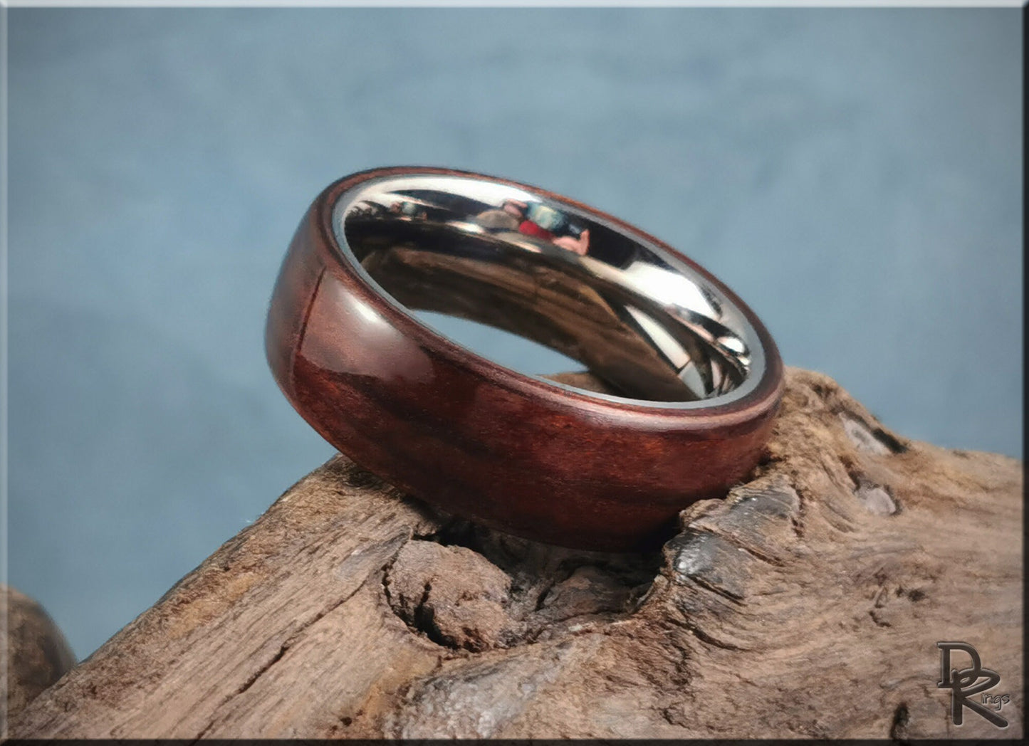 Bentwood Ring - Fumed Larch on titanium ring core - wood ring