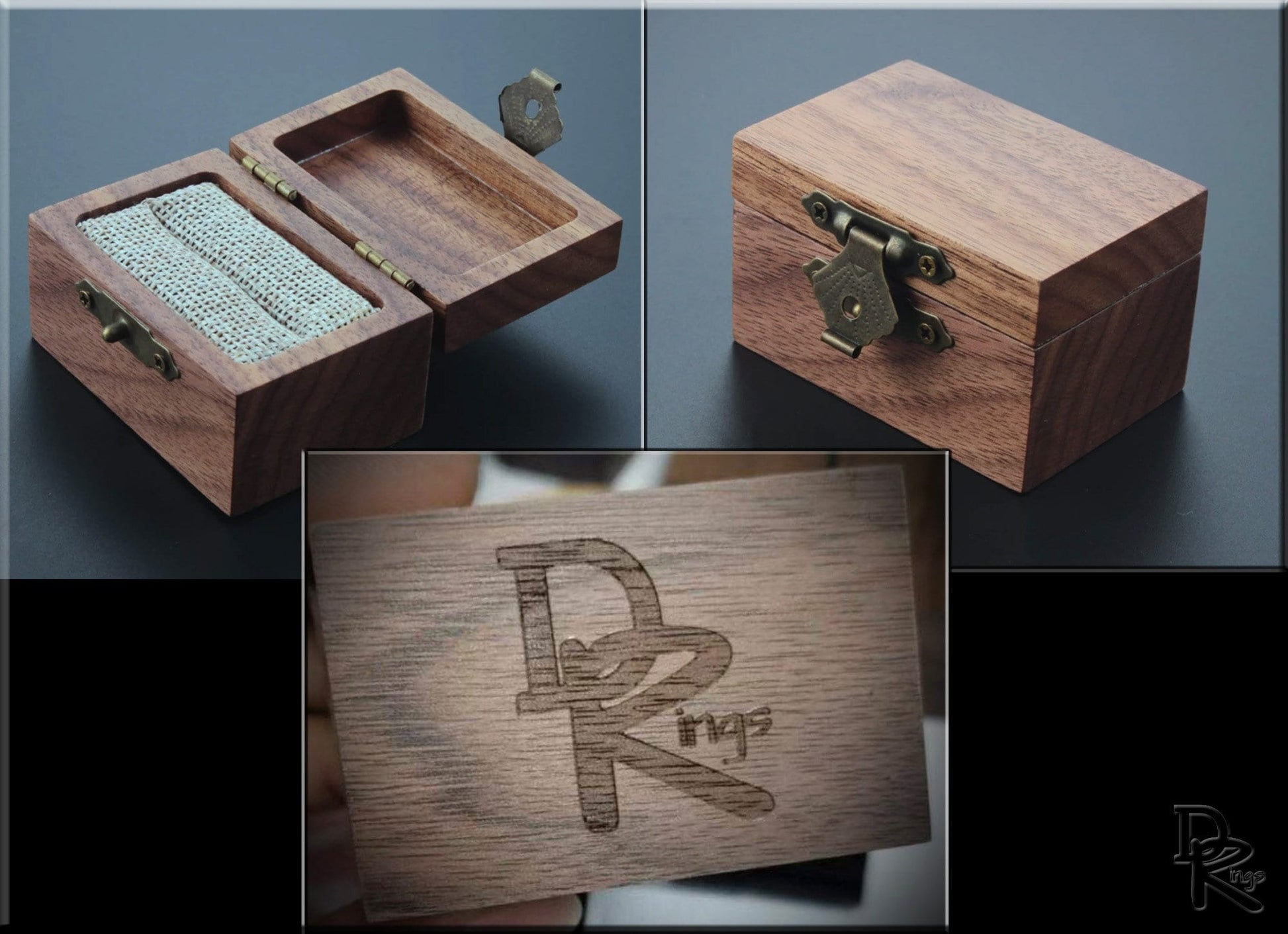 Tungsten Carbide Channel Ring w/offset Green Turquoise stone inlay - metal ring