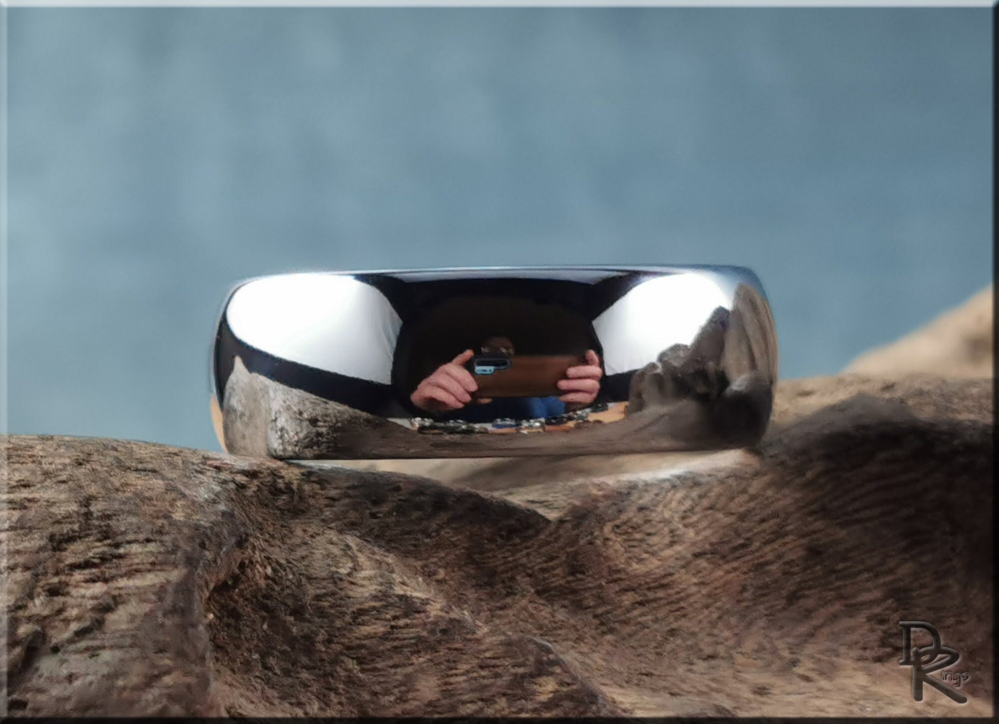 Polished Domed White Tungsten Carbide ring - metal ring