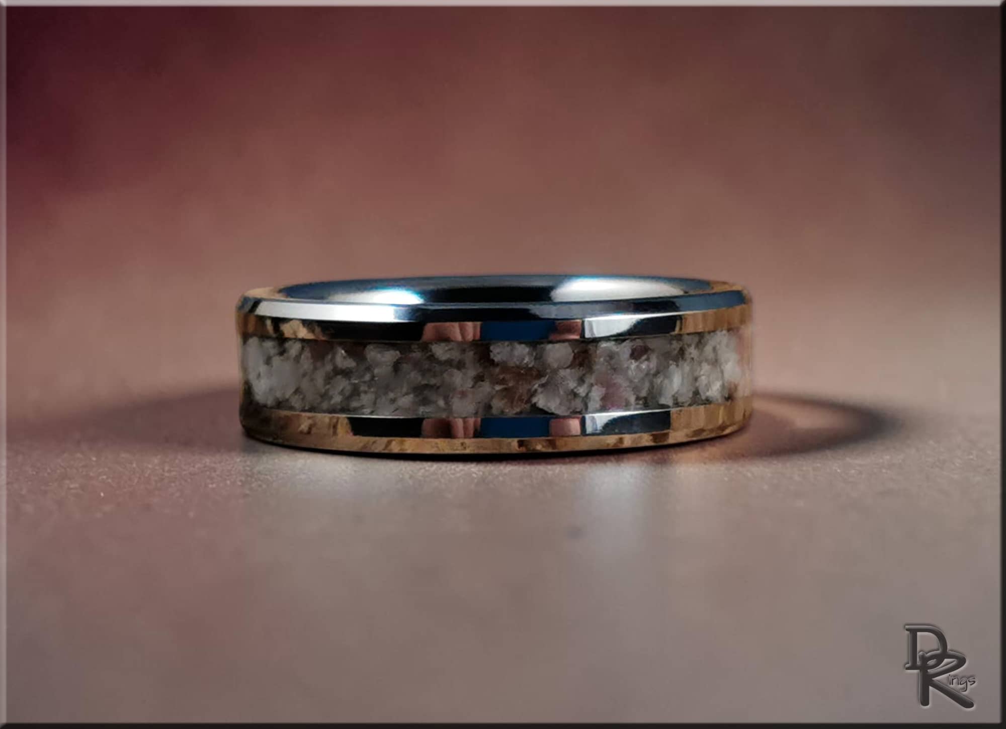 Tungsten Carbide Ring with Madagascar Eudialyte inlay