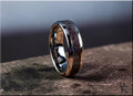 Tungsten Carbide Ring with Indian Amethyst inlay
