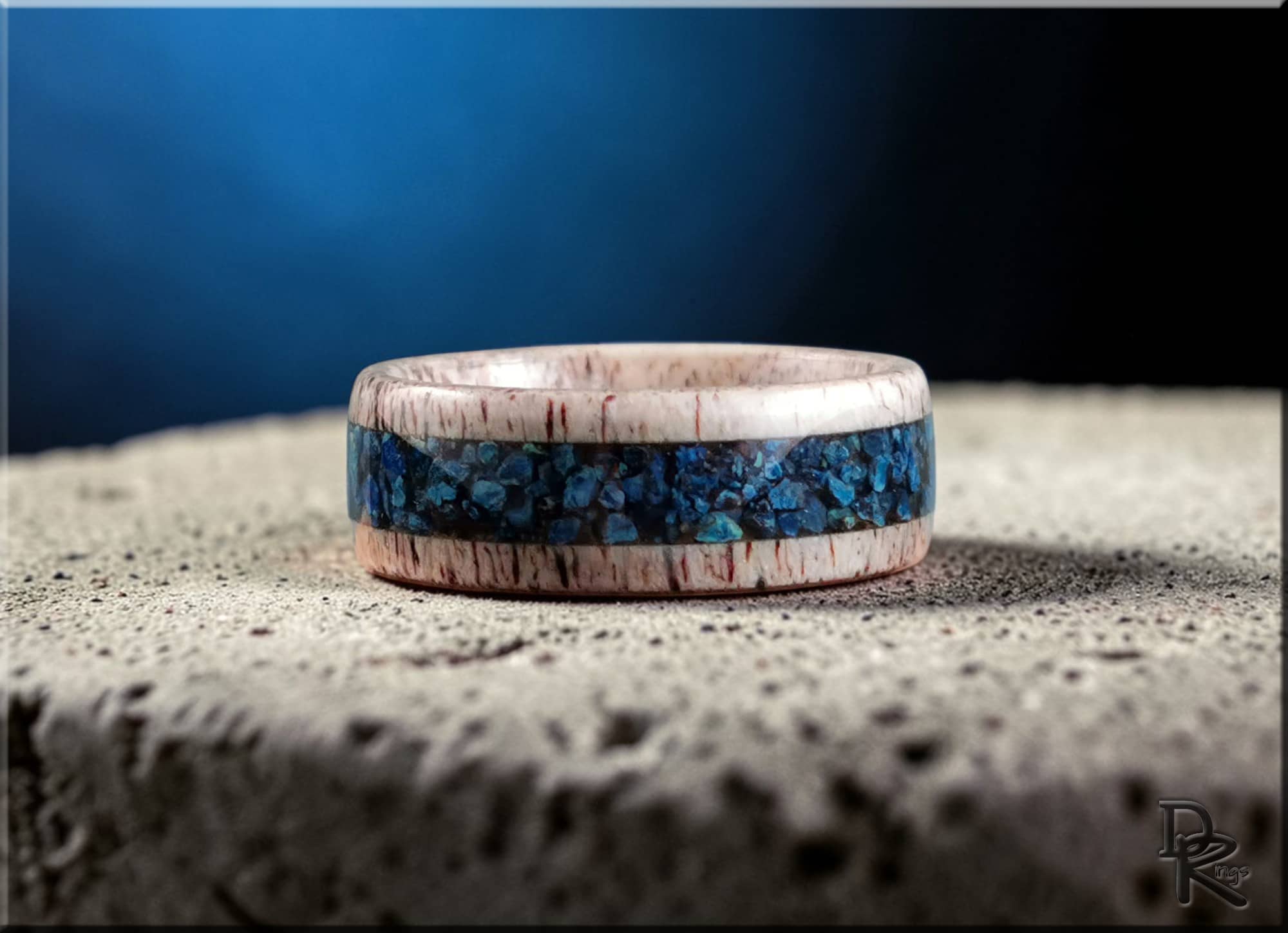 Deer Antler Ring with Shattuckite Inlay