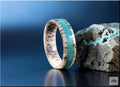 Deer Antler Ring with Kingman Turquoise Inlay