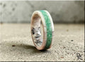 Deer Antler Ring with Nevada Apple Green Variscite inlay