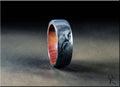 DR Rings grey maple ring with textured dark grey exterior and smooth wood interior