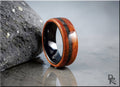 DR Rings wood ring with inlay featuring polished dark center and smooth wooden outer band
