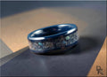 Blue Ceramic Ring with Labradorite inlay