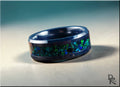 Ceramic Ring with Opal Inlay