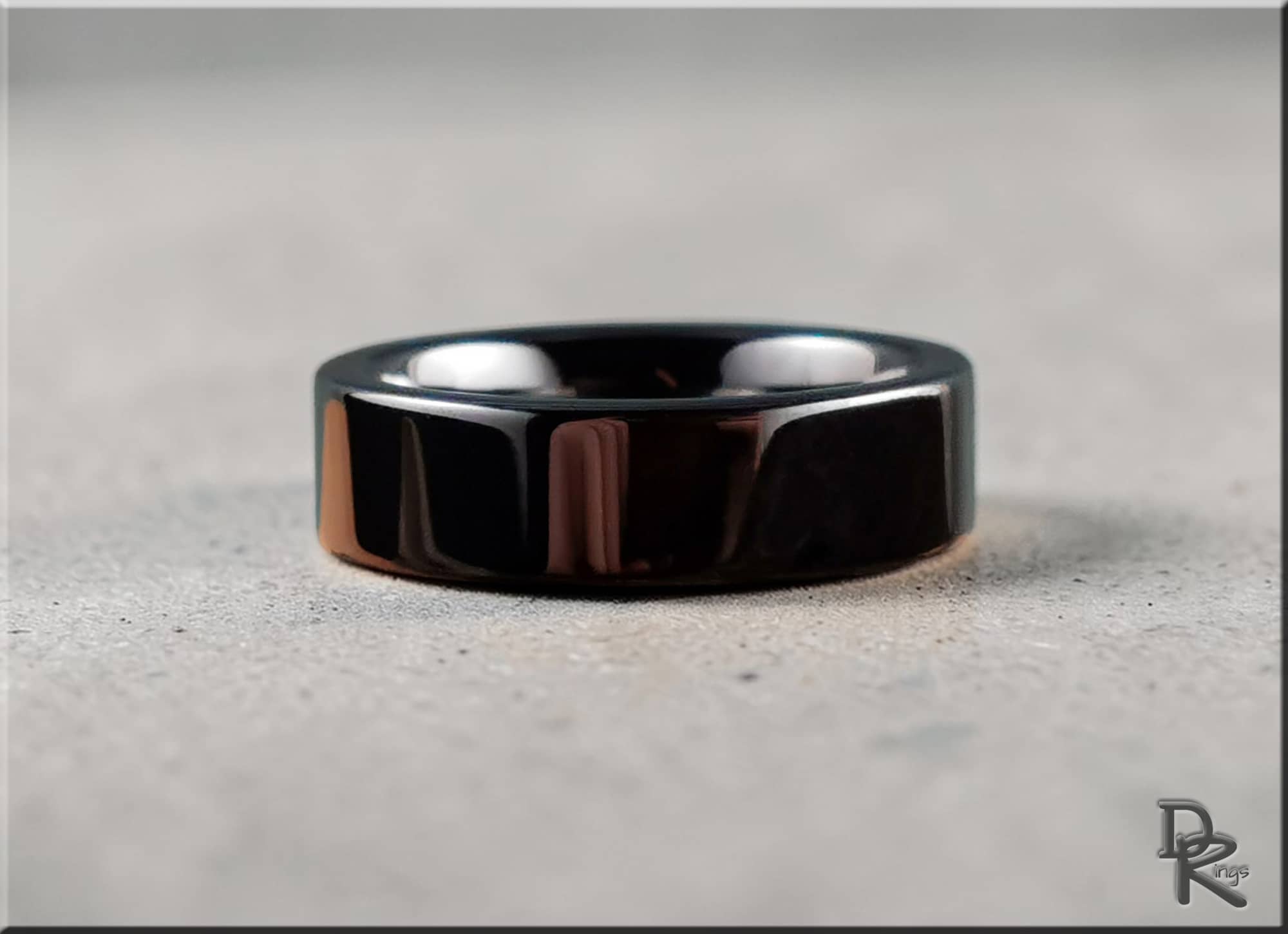 Polished Black Ceramic Ring
