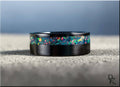 Black Ceramic Ring with Opal Inlay