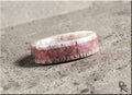 DR Rings deer antler ring with tourmaline featuring natural pink tourmaline inlay and rustic antler texture