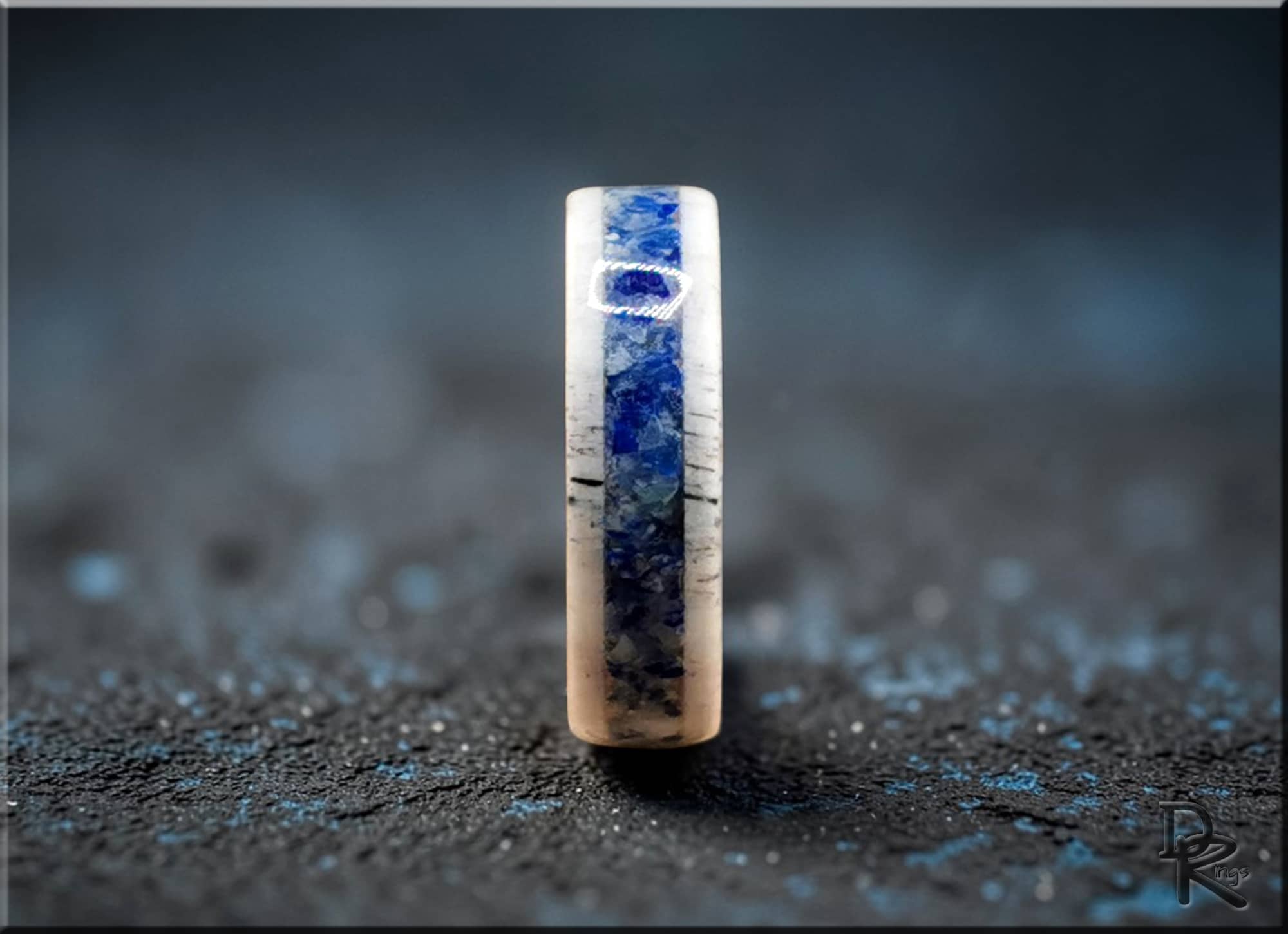 Deer Antler Ring with Afghanite Inlay