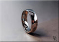 Shiny domed cobalt ring by DR Rings with smooth polished surface on a gray background