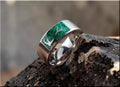 The 'Elkhorn' Titanium Ring with Malachite Inlay