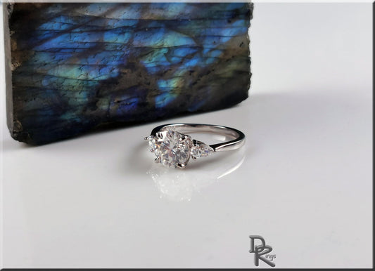 2.0 Carat Moissanite in .925 Sterling Silver - silver ring