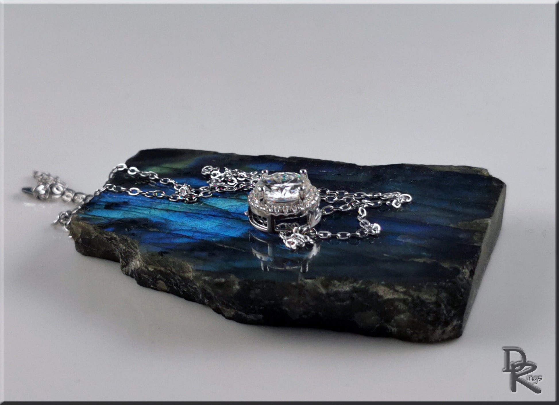 2.0 Carat Moissanite and Sterling Silver Pendant Necklace - silver necklace