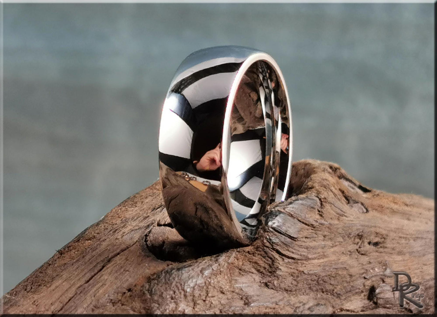 Premium Polished Cobalt Chrome domed ring - men's ring