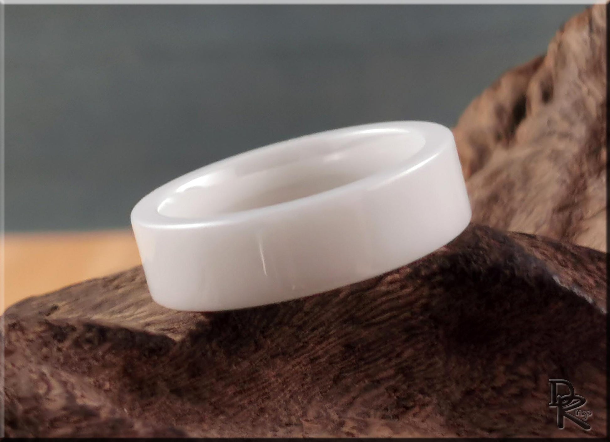 Polished White Ceramic ring - ceramic ring