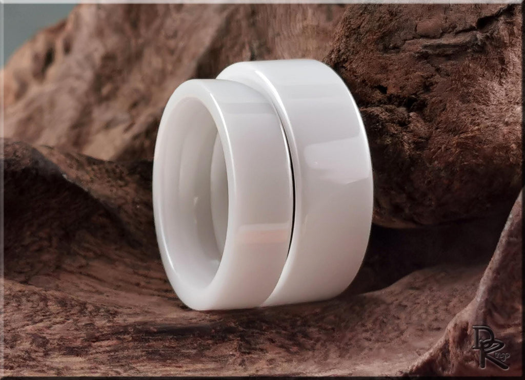Polished White Ceramic ring - ceramic ring