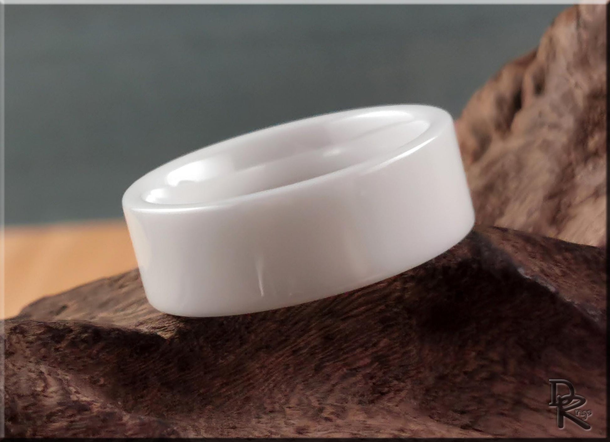 Polished White Ceramic ring - ceramic ring