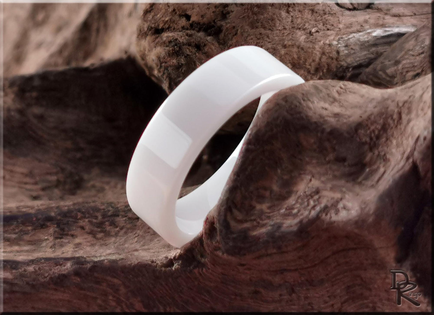 Polished White Ceramic ring - ceramic ring