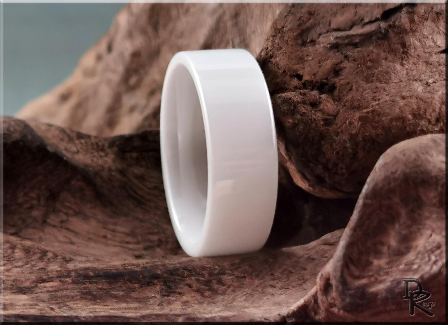 Polished White Ceramic ring - ceramic ring