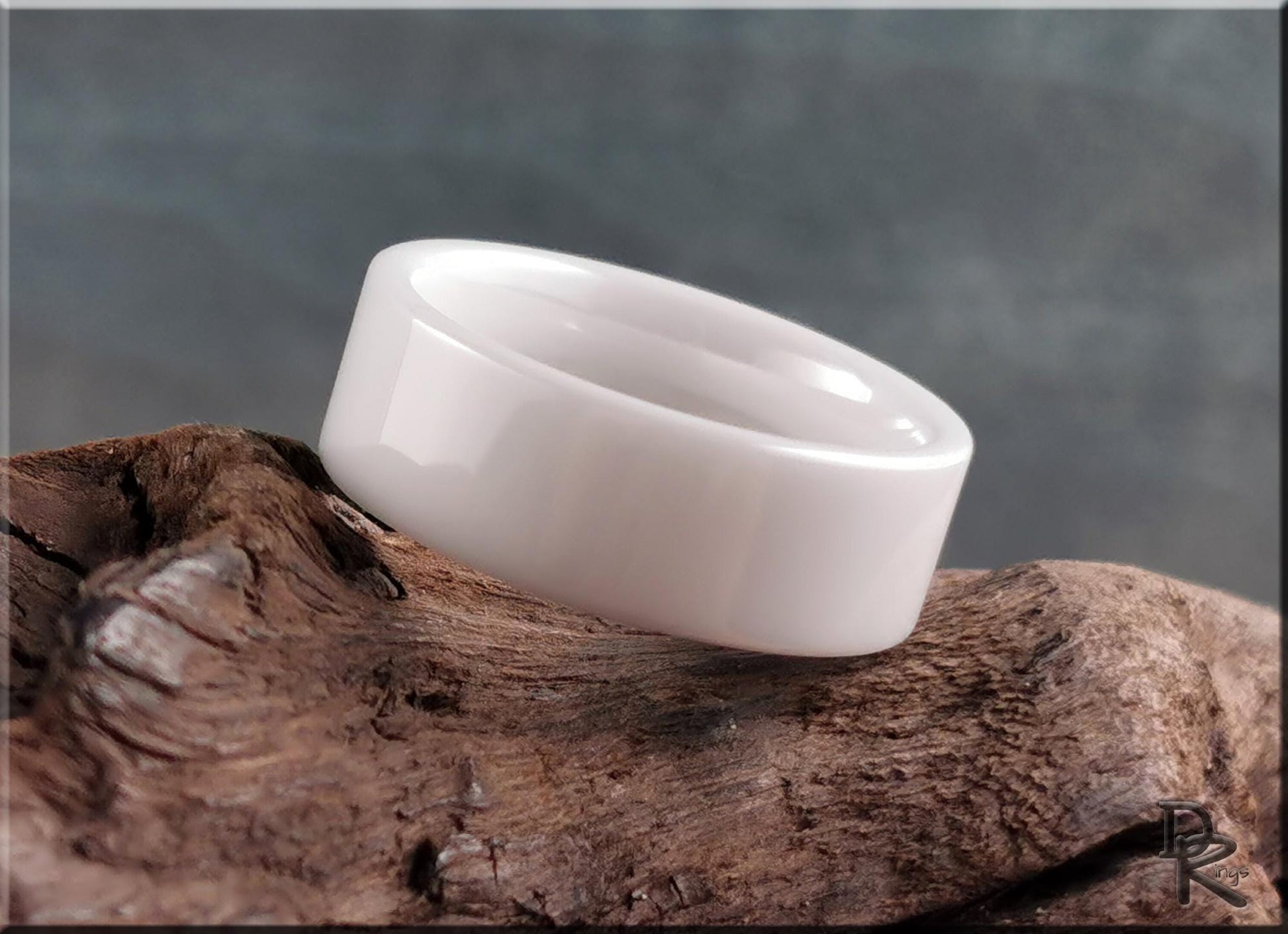 Polished White Ceramic ring - ceramic ring