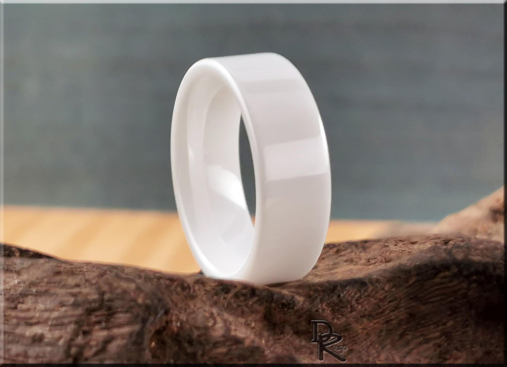 Polished White Ceramic ring - ceramic ring