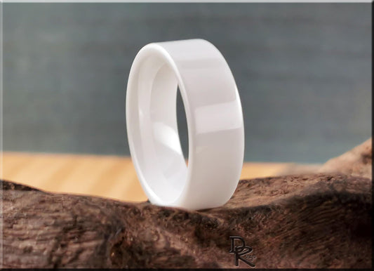 Polished White Ceramic ring - ceramic ring