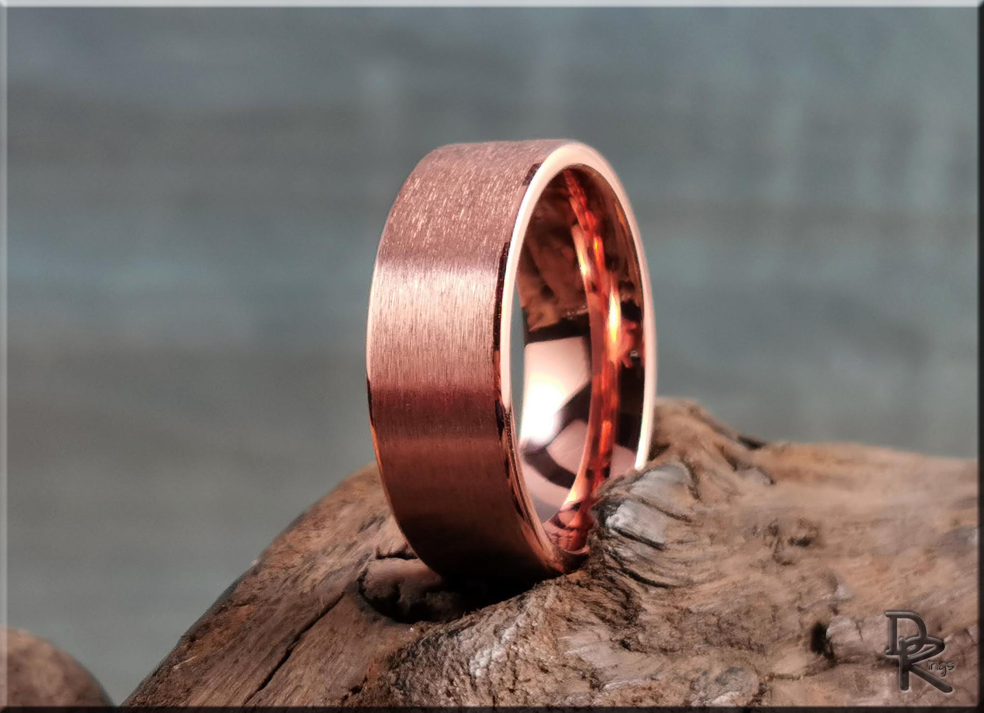 Brushed Tellurium Copper ring - metal ring